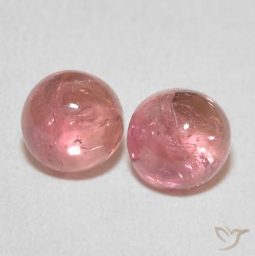 2.04ctw Natural Rosado naranja Turmalina, Redondo, Transparente