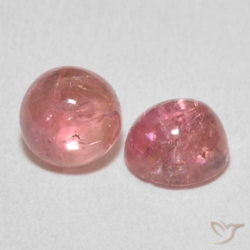 Gemas de Turmalina Rosado naranja natural de 2.04 ct, Redondo, Transparente