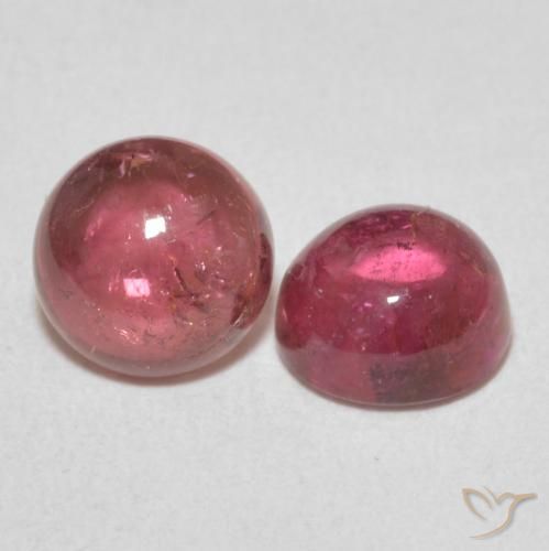 Gemas de Turmalina Rosado medio natural de 2.21 ct, Redondo, Transparente