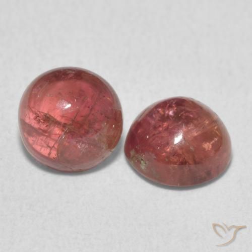 Gemas de Turmalina Rosado medio natural de 2.14 ct, Redondo, Translúcido
