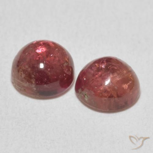 Gemas de Turmalina Rosado medio natural de 2.14 ct, Redondo, Translúcido