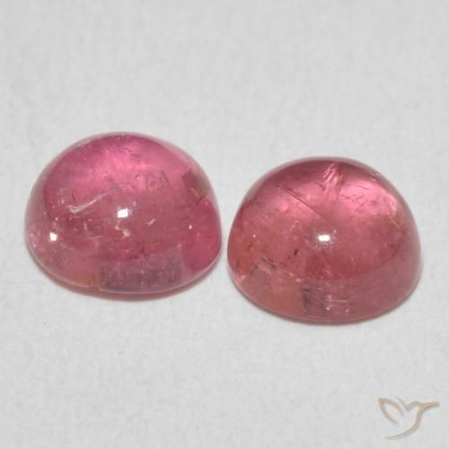 Gemas de Turmalina Tono rosado cálido natural de 2.30 ct, Redondo, Transparente