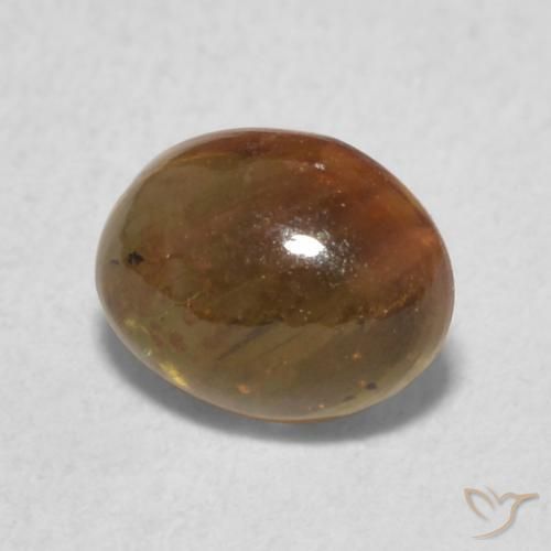 Turmalina Marrón cacahuete natural de 0.84 ct, Ovalada, Transparente