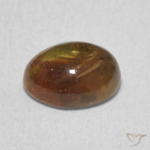 Turmalina Marrón cacahuete natural de 0.84 ct, Ovalada, Transparente