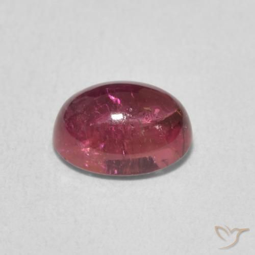 Turmalina Rojo frambuesa natural de 1.36 ct, Ovalada, Transparente