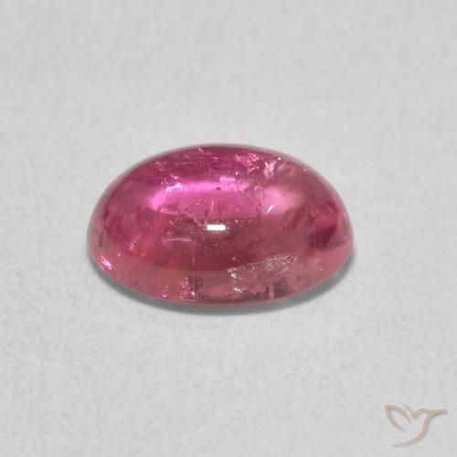 Turmalina Púrpura medio natural de 1.30 ct, Ovalada, Transparente