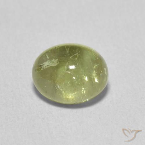 1.20ct Natural Verde amarillento turmalina, Ovalada, Transparente