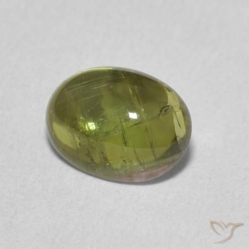 Turmalina Verde medio natural de 1.29 ct, Ovalada, Transparente
