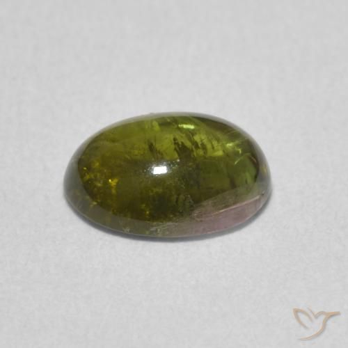 Turmalina Verde medio natural de 1.29 ct, Ovalada, Transparente