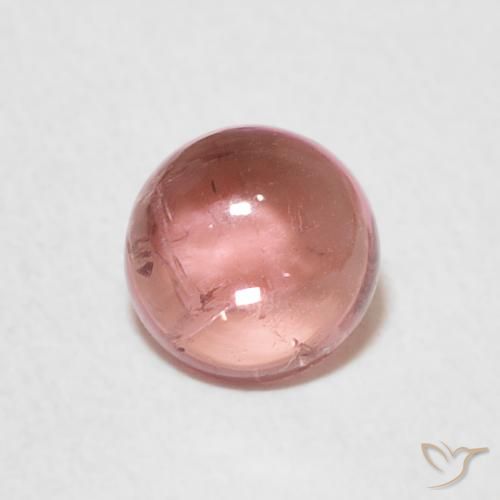 0.77ct Natural Rosado naranja Turmalina, Redondo, Transparente