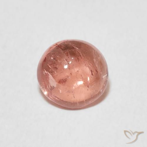 0.93ct Natural Naranja rosado Turmalina, Redondo, Transparente