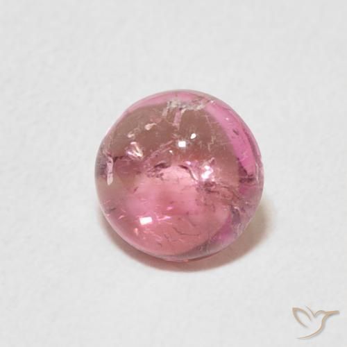 Turmalina Rosa magenta natural de 0.90 ct, Redondo, Transparente