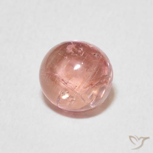 Turmalina Rosado terroso natural de 1.29 ct, Redondo, Transparente