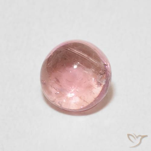 Turmalina Rosado cálido claro natural de 1.02 ct, Redondo, Transparente