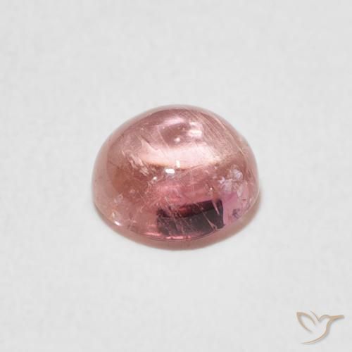 Turmalina Rosado cálido claro natural de 1.02 ct, Redondo, Transparente
