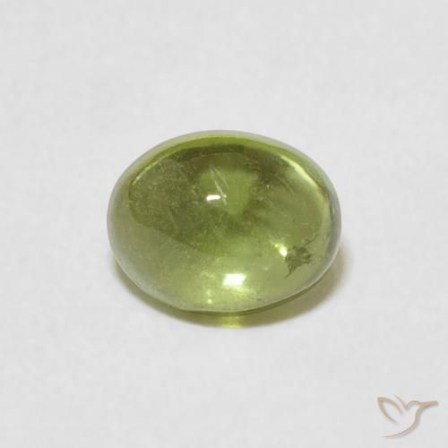 0.79ct Natural Verde Oliva Turmalina, Ovalada, Transparente