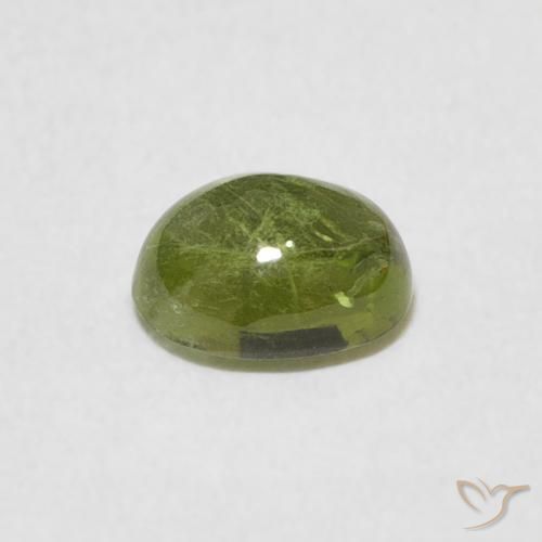Turmalina Verde Oliva natural de 0.79 ct, Ovalada, Transparente