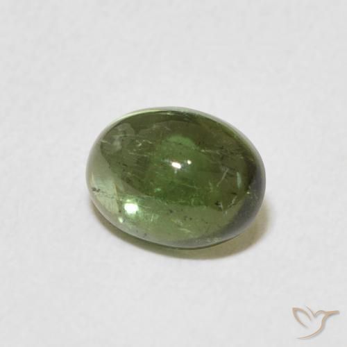 Turmalina Verde medio natural de 1.27 ct, Ovalada, Transparente