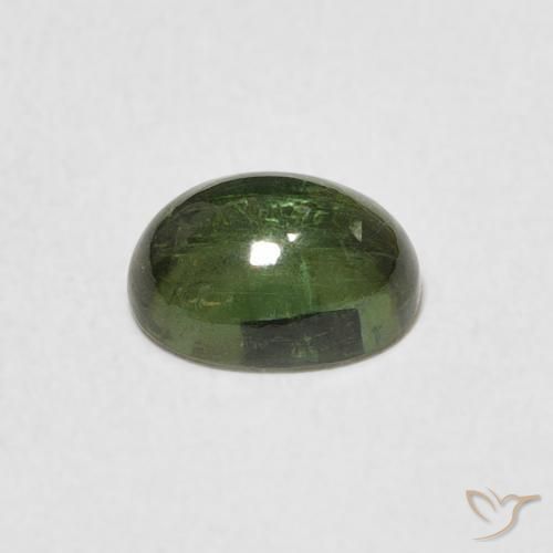 Turmalina Verde medio natural de 1.27 ct, Ovalada, Transparente
