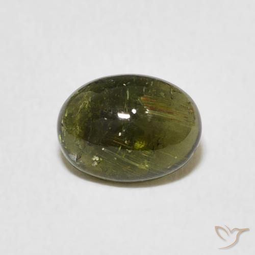 1.53ct Natural Verde marrón turmalina, Ovalada, Transparente