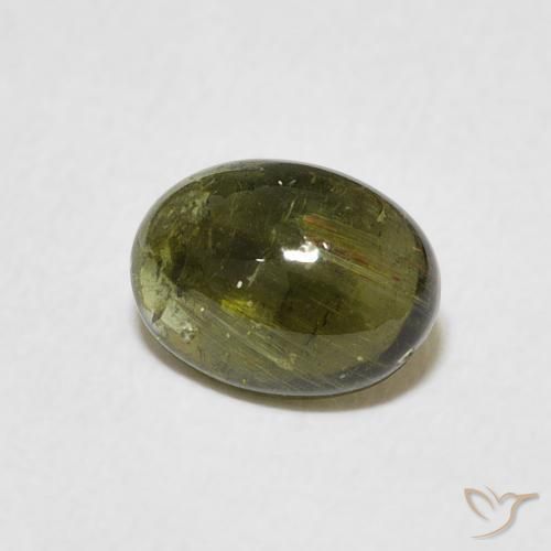 Turmalina Verde marrón natural de 1.53 ct, Ovalada, Transparente