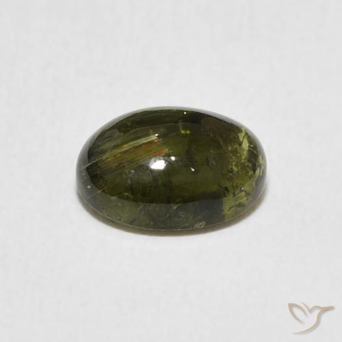 Turmalina Verde marrón natural de 1.53 ct, Ovalada, Transparente