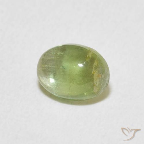 Turmalina Verde cálido natural de 0.76 ct, Ovalada, Transparente