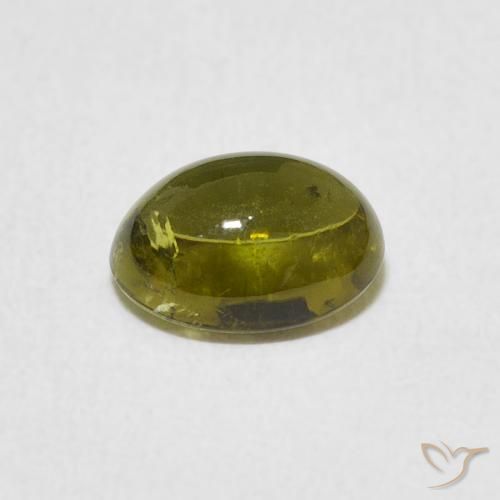 Turmalina Verde terroso cálido natural de 1.44 ct, Ovalada, Transparente
