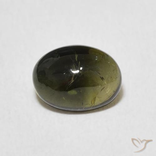 1.50ct Natural Verde oscuro turmalina, Ovalada, Transparente