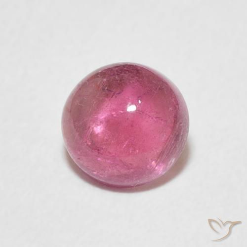Turmalina Rosado medio natural de 0.90 ct, Redondo, Transparente