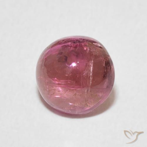 Turmalina Rosado cálido intenso natural de 1.18 ct, Redondo, Transparente