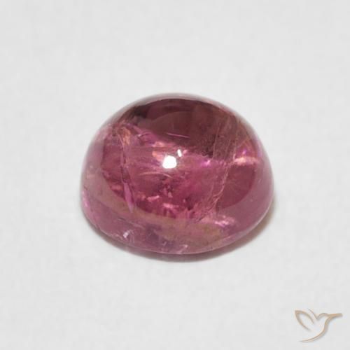 Turmalina Rosado cálido intenso natural de 1.18 ct, Redondo, Transparente
