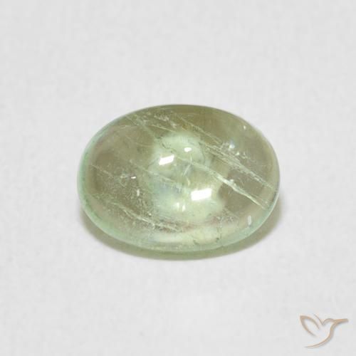 1.06ct Natural Verde amarillento pálido turmalina, Ovalada, Transparente