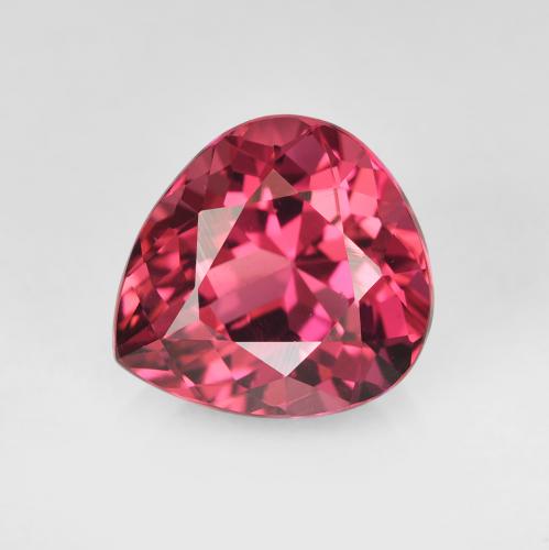 Turmalina rojo medio natural de 1,80 ct, en forma de pera, VVS-VS