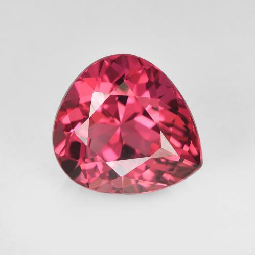 Turmalina rojo medio natural de 1,80 ct, en forma de pera, VVS-VS