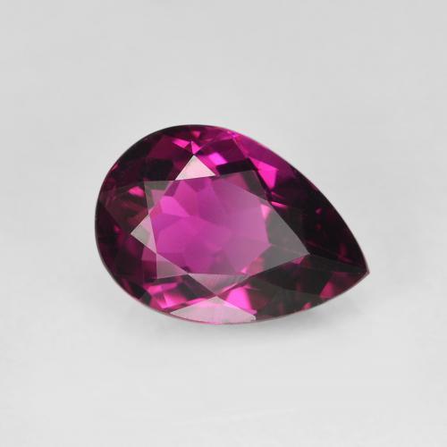 Turmalina medium dark-purple natural de 1,54 ct, en forma de pera, VVS