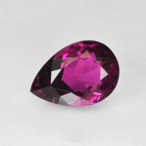 Turmalina medium dark-purple natural de 1,54 ct, en forma de pera, VVS