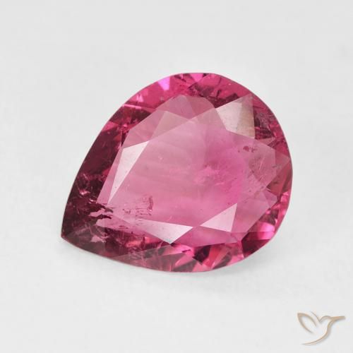 3.02ct Natural Rosa oscuro turmalina, En forma de pera, VS