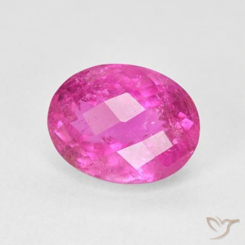 Turmalina Rosado intenso natural de 3.20 ct, Ovalada, VS