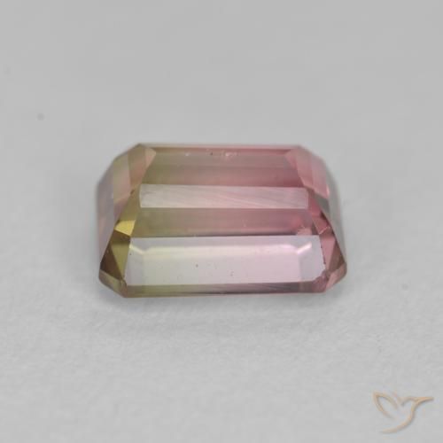 Turmalina Bicolor natural de 1.51 ct, Corte Octágono / Esmeralda, VS