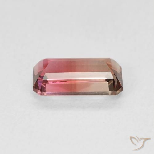 Turmalina Bicolor natural de 1.28 ct, Corte Octágono / Esmeralda, VVS