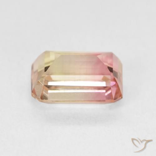Turmalina Bicolor natural de 2.38 ct, Corte Octágono / Esmeralda, VVS