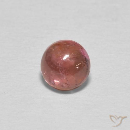 Turmalina Rosado rojizo natural de 0.59 ct, Redondo, Transparente