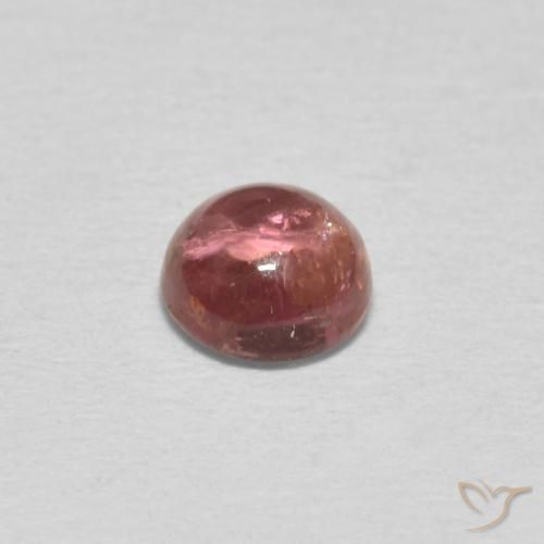 Turmalina Rosado rojizo natural de 0.59 ct, Redondo, Transparente