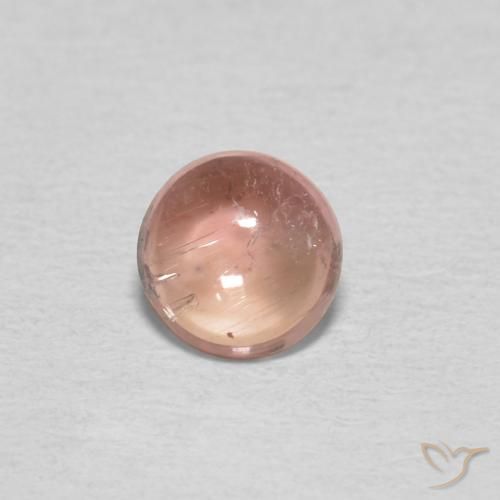 0.50ct Natural Rosado salmón Turmalina, Redondo, Transparente