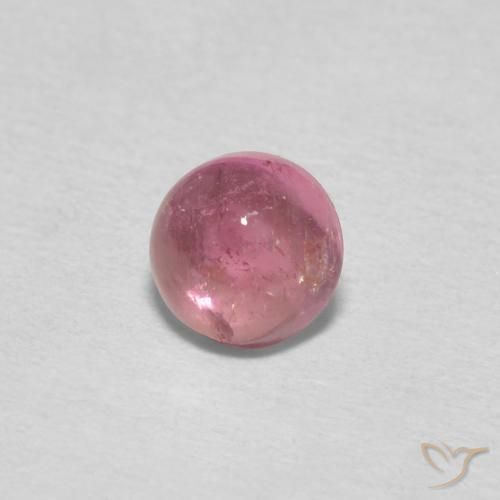 Turmalina Magenta medio natural de 0.51 ct, Redondo, Transparente