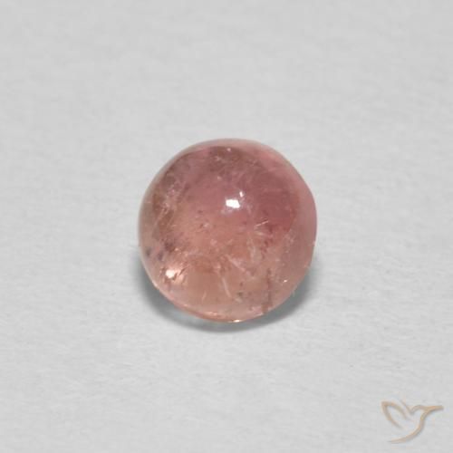 Turmalina Rosado medio natural de 0.64 ct, Redondo, Transparente