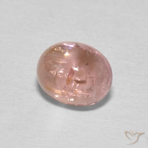 Turmalina Rosado salmón natural de 0.98 ct, Ovalada, Transparente