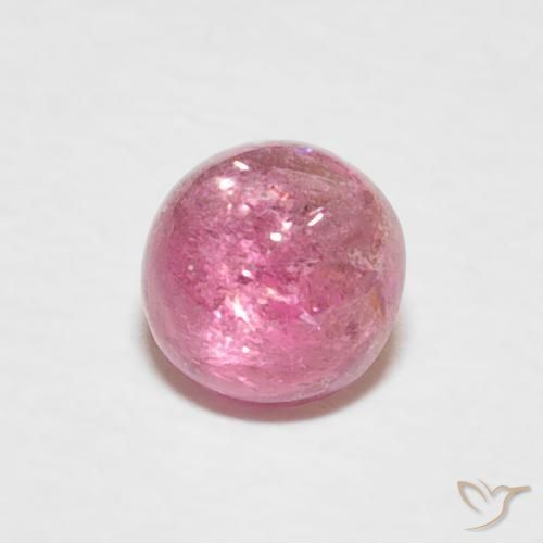 Turmalina Rosado medio natural de 0.72 ct, Redondo, Transparente