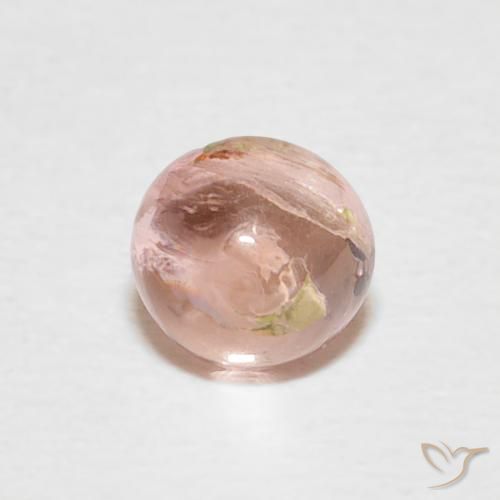 0.64ct Natural Rosado terroso Turmalina, Redondo, Transparente